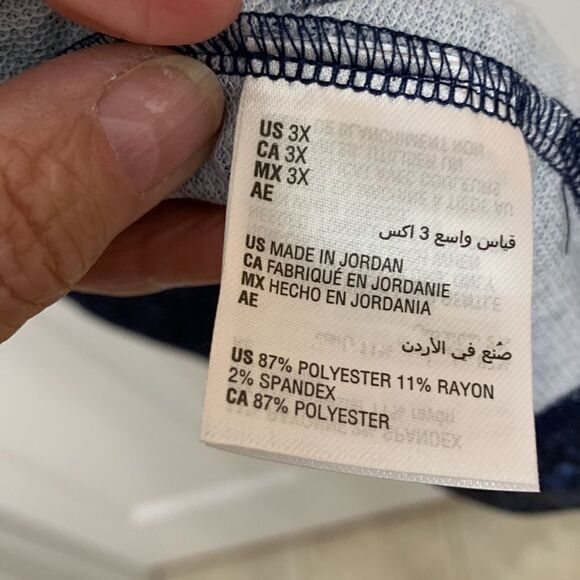 Ideology Size 3X long sleeve pullover black & blue lightweight top - Picture 3 of 11